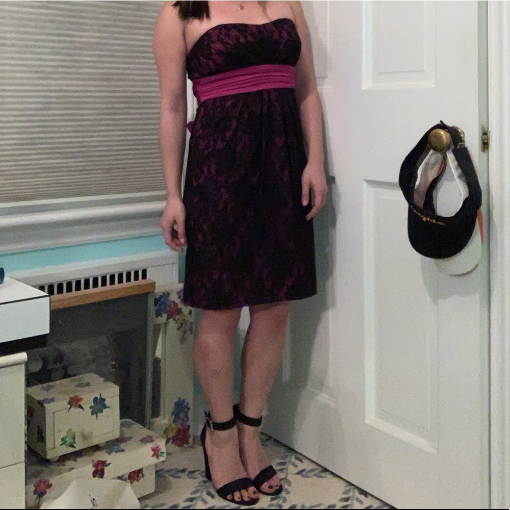 🆕 Sequin Hearts Fuschia & Black Dress